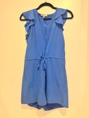 Madewell Bright Blue Short Sleeve Romper